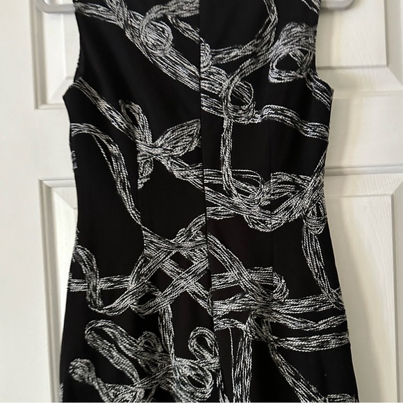Cache Black & white rope pattern shift dress. Size 2. Work wear, office dress - Picture 3 of 5